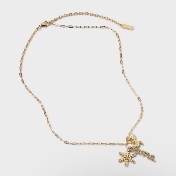 SUGARFIX by BaubleBar Joy to the World Joyful Merry Christmas Holiday Necklace - Picture 6 of 14